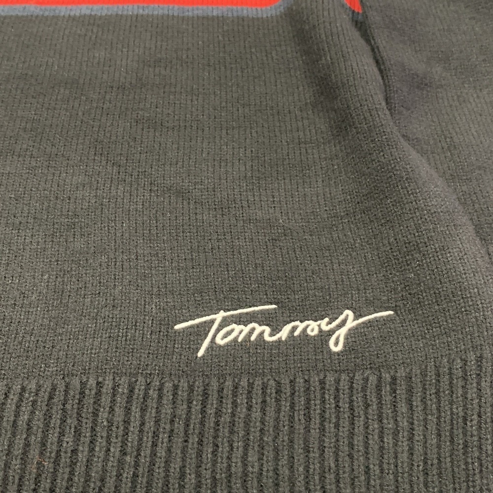 NWT Tommy Hilfiger Women's Navy Blue Pullover Sweater Stripes Logo - Size L - Picture 4 of 11